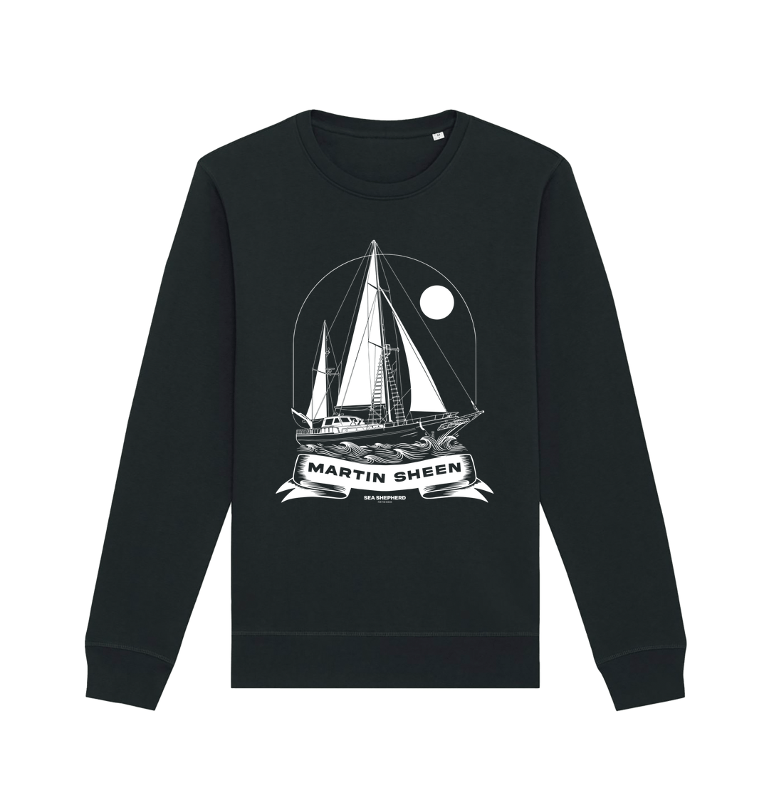 Black Printed Sweater Front